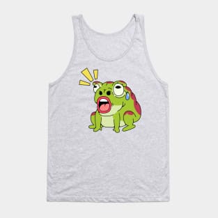 Surprise and Worry: Life as a Cartoon Frog Tank Top